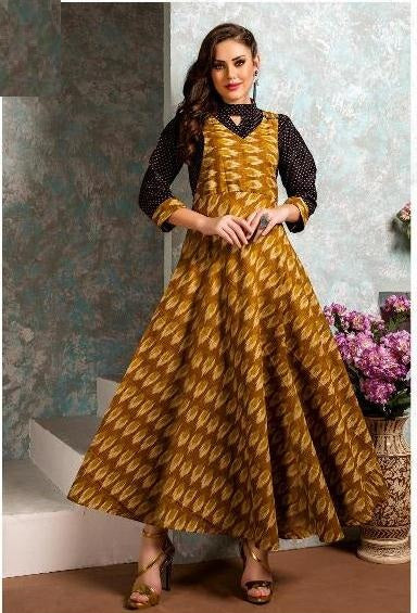 Western Dangri Style Black Yellow Heavy Rayon Kurti