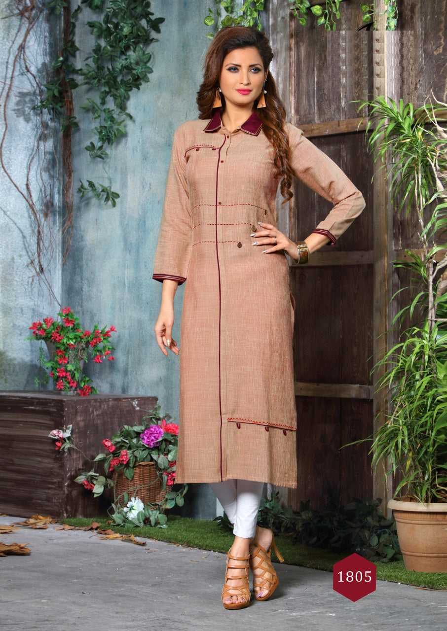 Brown Namo Rayon 14kg Kurti