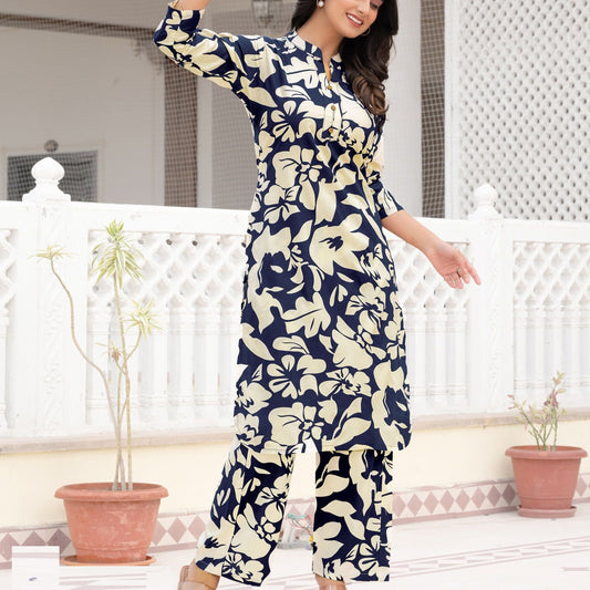 Stylish Printed Rayon Cord Set-101