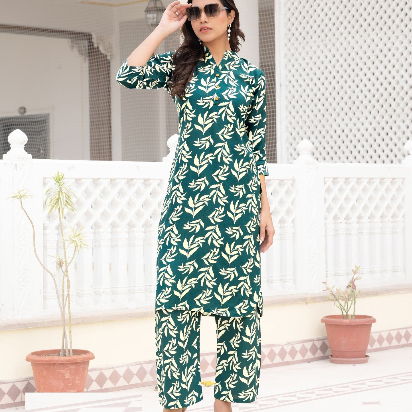 Stylish Printed Rayon Cord Set-103