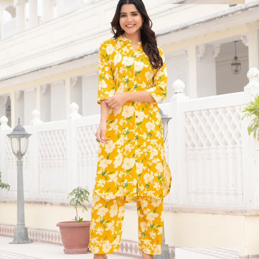 Stylish Printed Rayon Cord Set-106