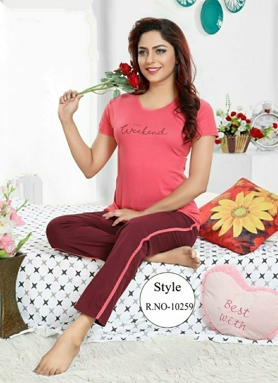 Pink Hosiery Nightsuit-10259