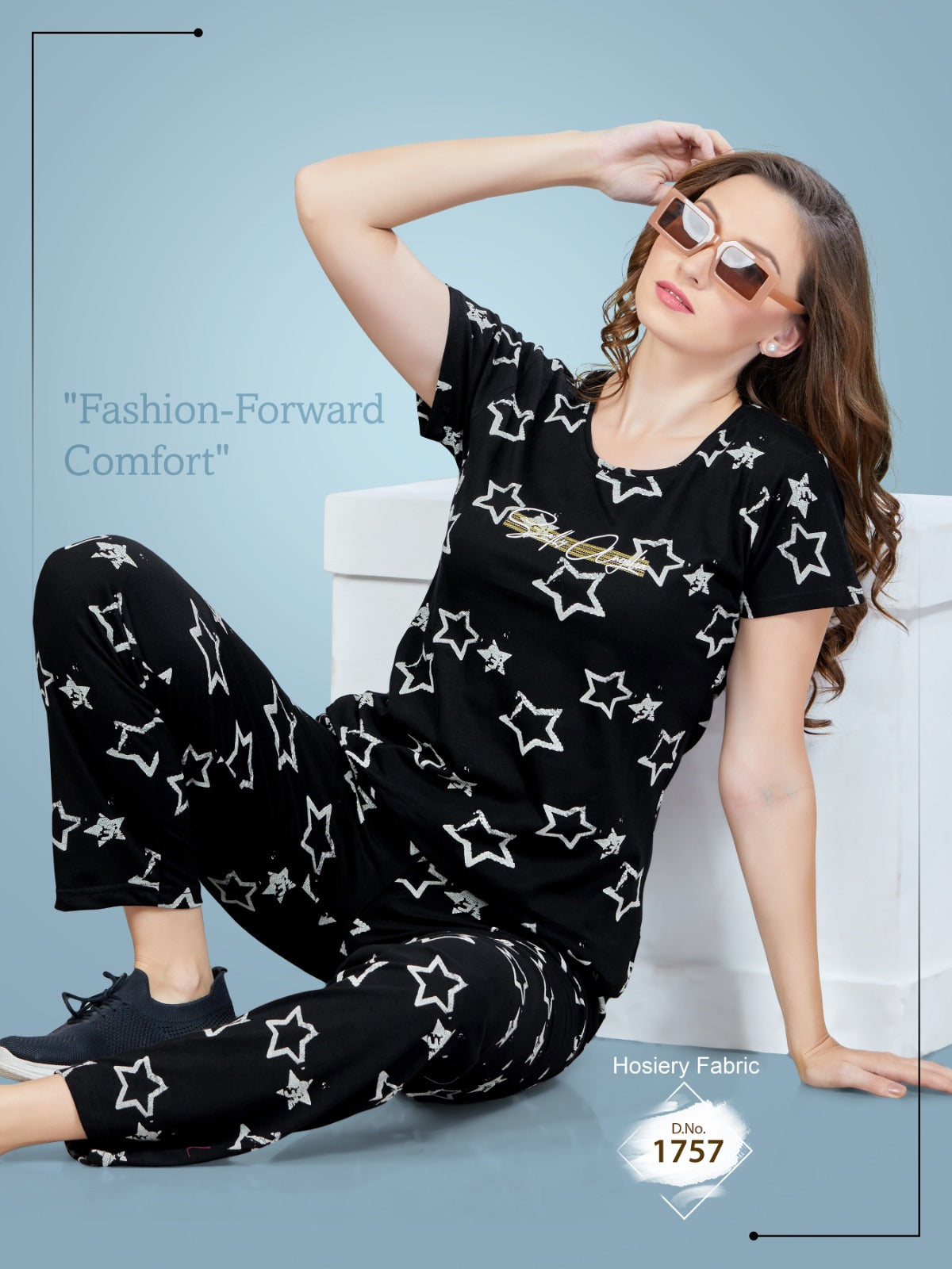 Printed Hosiery Cotton Premium Nightsuit - Vogpap