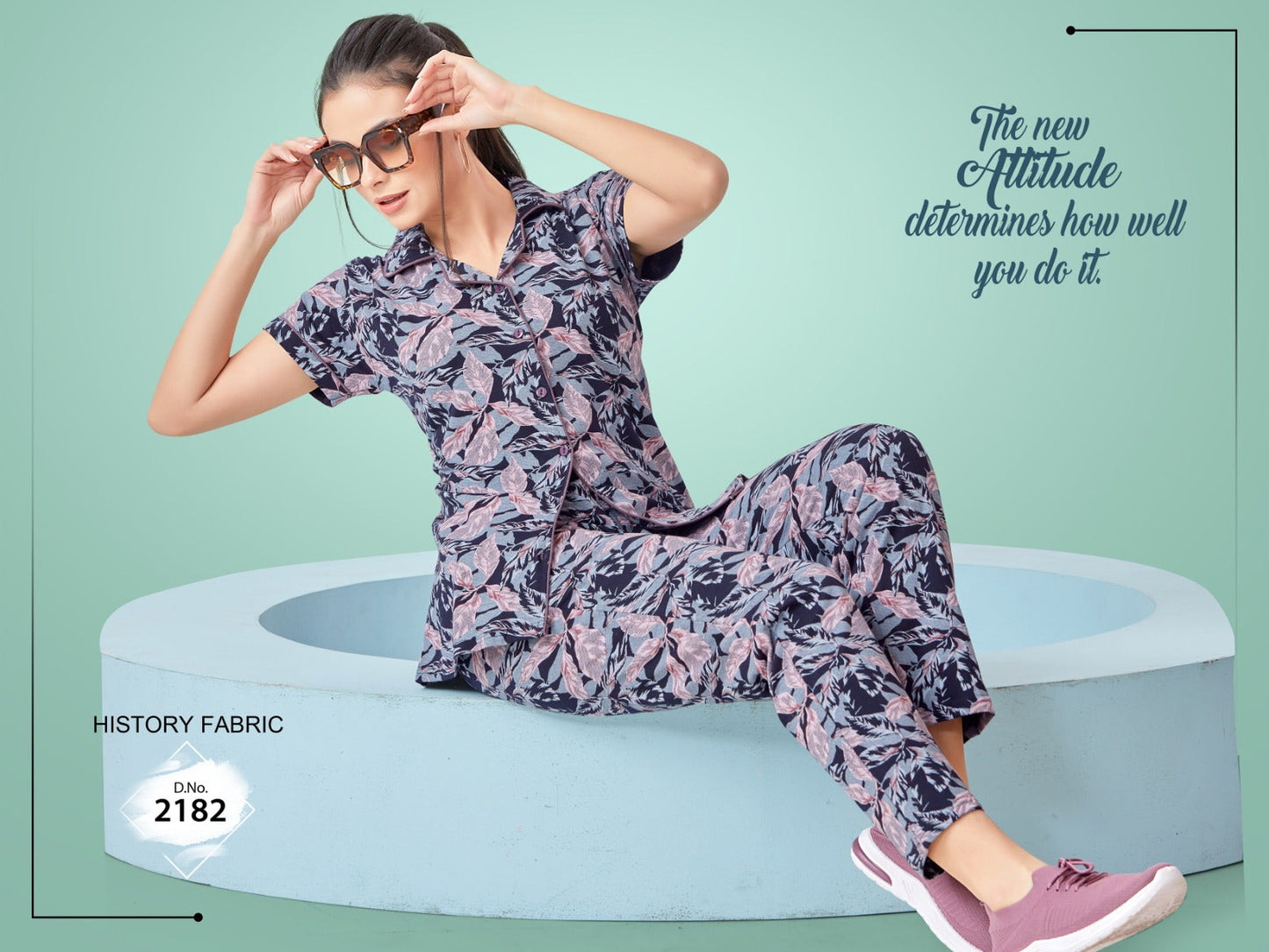 Buy Printed Cotton Collar Nightsuit For Women Online in India - VogPap