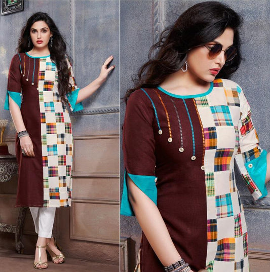 Cotton Straigh Fit Kurti - 1264