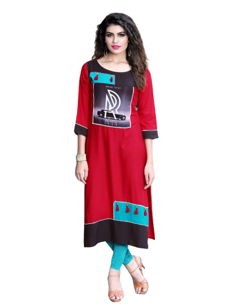 Red Heavy Rayon Kurti